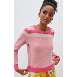 Maeve by Anthropologie “Paulina” Striped Sweater – Pink & Cream – Size XS